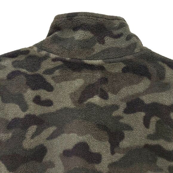 Old Navy Boys Fleece Camo Sweater 14 Green 1/4 Zip Travel Outdoor - Picture 4 of 11